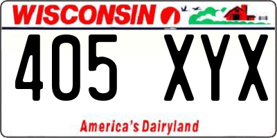 WI license plate 405XYX