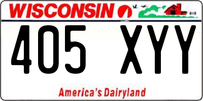 WI license plate 405XYY