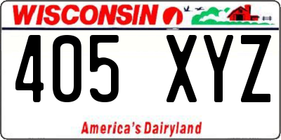 WI license plate 405XYZ
