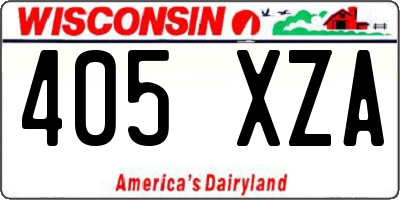 WI license plate 405XZA