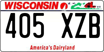 WI license plate 405XZB