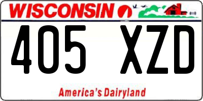 WI license plate 405XZD