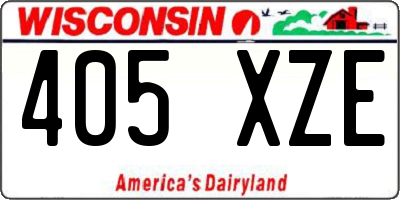 WI license plate 405XZE