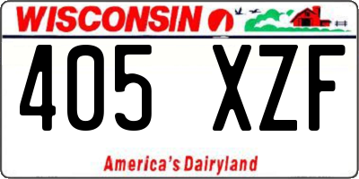 WI license plate 405XZF