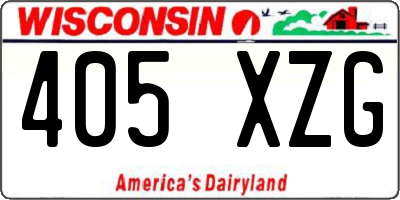 WI license plate 405XZG