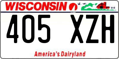 WI license plate 405XZH