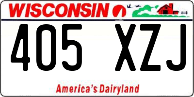WI license plate 405XZJ