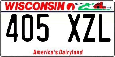 WI license plate 405XZL