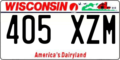 WI license plate 405XZM