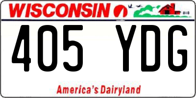 WI license plate 405YDG