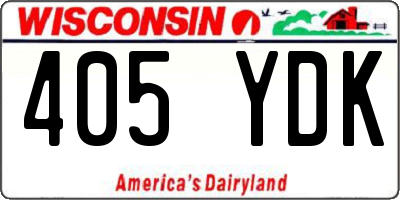 WI license plate 405YDK