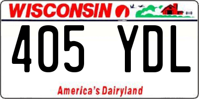 WI license plate 405YDL