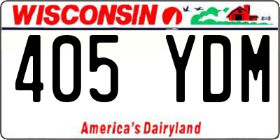 WI license plate 405YDM