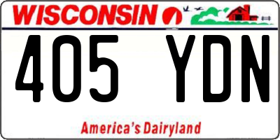 WI license plate 405YDN