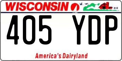 WI license plate 405YDP