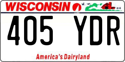 WI license plate 405YDR