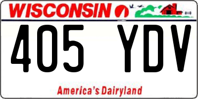 WI license plate 405YDV