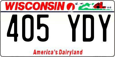 WI license plate 405YDY