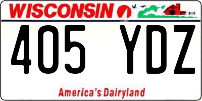 WI license plate 405YDZ