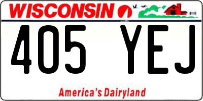 WI license plate 405YEJ
