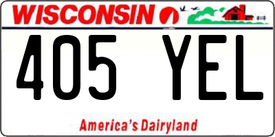 WI license plate 405YEL