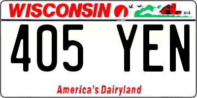 WI license plate 405YEN