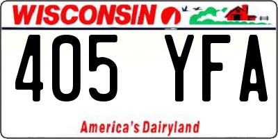 WI license plate 405YFA