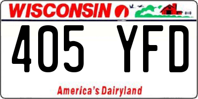 WI license plate 405YFD