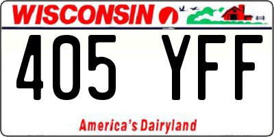 WI license plate 405YFF