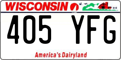 WI license plate 405YFG