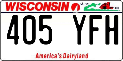 WI license plate 405YFH