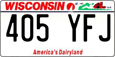 WI license plate 405YFJ