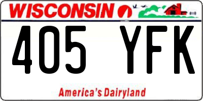 WI license plate 405YFK