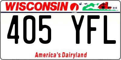 WI license plate 405YFL