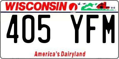 WI license plate 405YFM