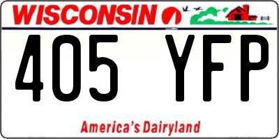 WI license plate 405YFP
