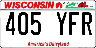 WI license plate 405YFR