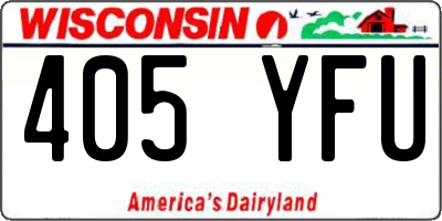 WI license plate 405YFU