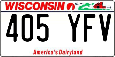 WI license plate 405YFV