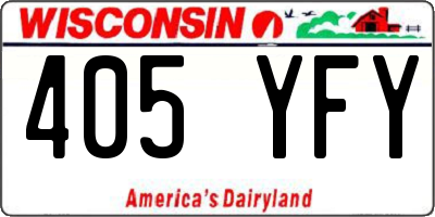 WI license plate 405YFY