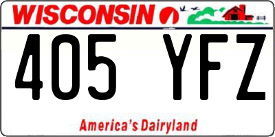 WI license plate 405YFZ