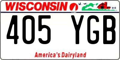WI license plate 405YGB