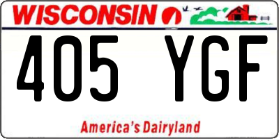 WI license plate 405YGF
