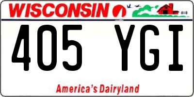 WI license plate 405YGI