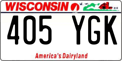 WI license plate 405YGK