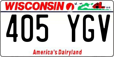 WI license plate 405YGV