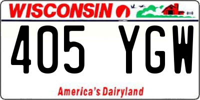 WI license plate 405YGW