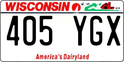 WI license plate 405YGX