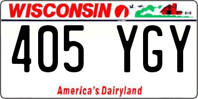 WI license plate 405YGY