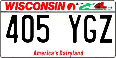 WI license plate 405YGZ